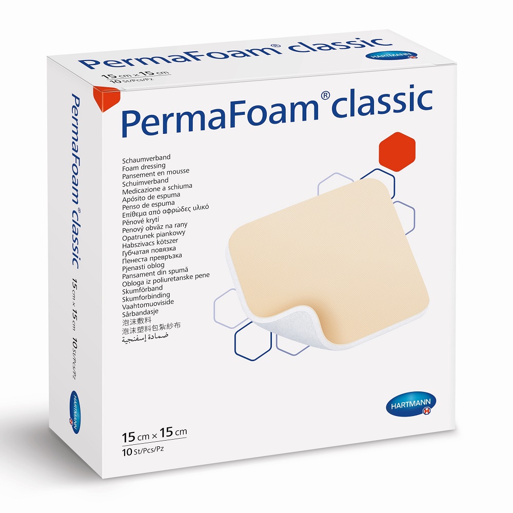 PermaFoam Classic (882001), 15 x 15 cm, 10 bucati, Hartmann